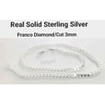 thumbnail image 2 of Real Solid 925 Sterling Silver Franco Diamond Cut Chain Necklace 3mm Italy Jargod, 2 of 3