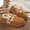 Camel, variant on Women's Moccasin House Slipper Boots with Wool Lining, Memory Foam Adjustable Strap Indoor Outdoor Shoes