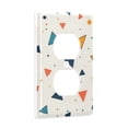 thumbnail image 2 of Yayeee Duplex Wall Plate 1-Gang 4.5"x2.7" Home Receptacle Light Switch Decorative Outlet Cover, Beige Simple Shapes, 2 of 7