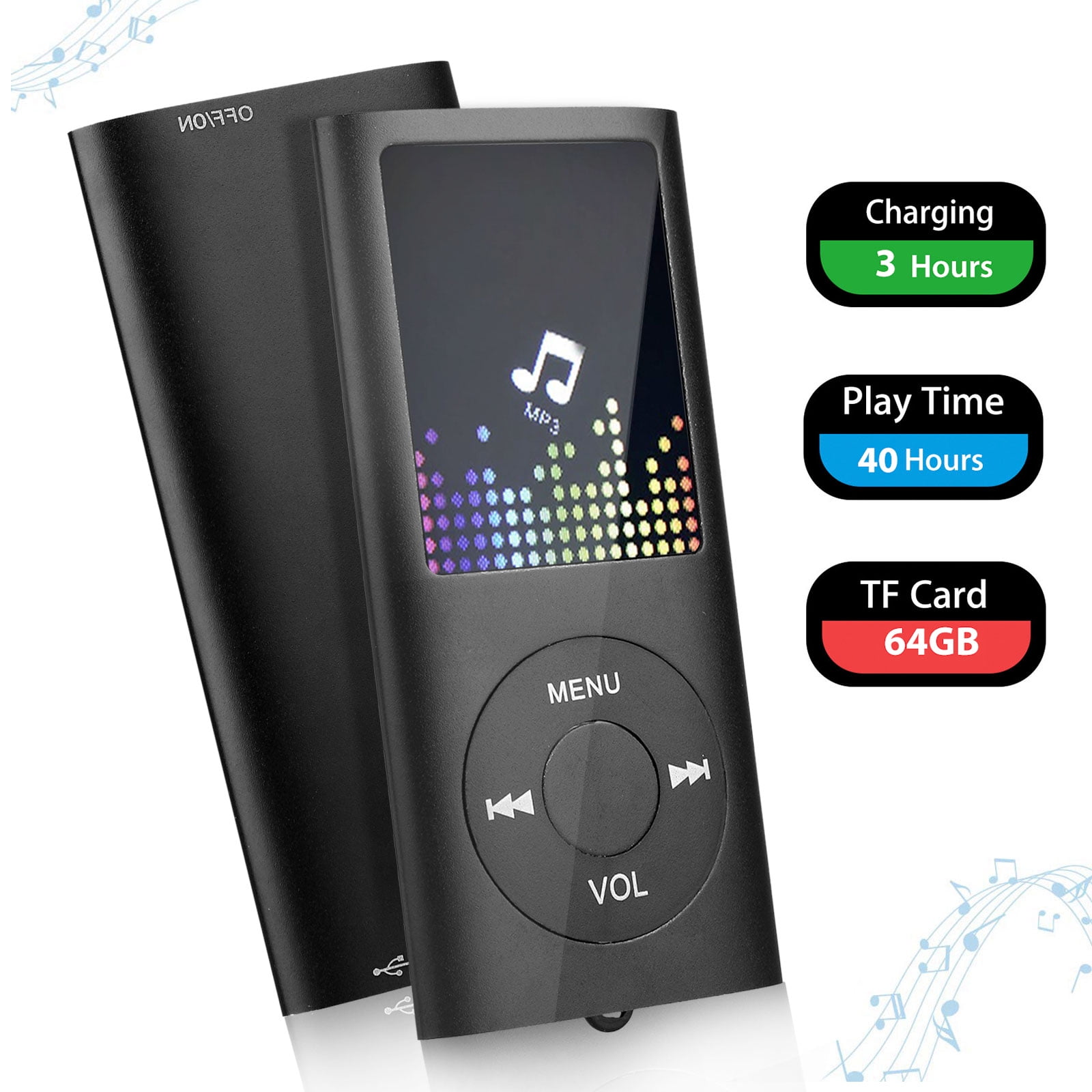 Excellent Mp3 Mp4 Player 64Gb Media Video Radio Voice Record Digital LCD Screen