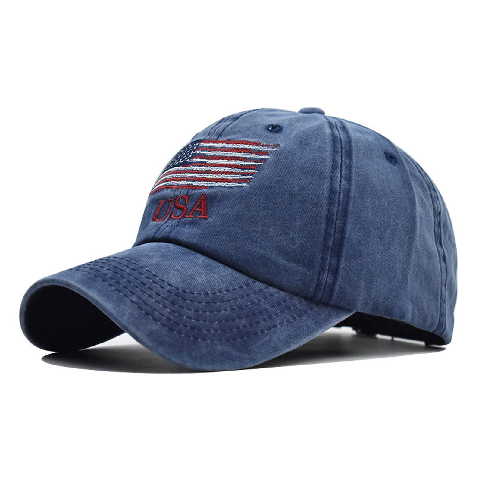 U.S.A FLAG Cotton Denim Washed Adjustable Baseball Cap Hats LOT Buy 3 get 1 free 