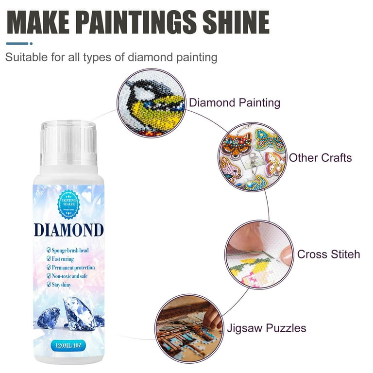 Puzzle Glue Diamond Art Sealer Clear Finish Puzzle Glue Seal Brightener For  Painting Jigsaw DIY Craft One-piece Design Diamond