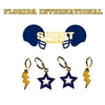 thumbnail image 2 of Panthers Spirit Stack navy mini enamel bolts and golden yellow statement open starboys, 2 of 2