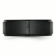 thumbnail image 3 of Black Ceramic Ridged Edge 8mm Brushed and Polished Band Ring 8 Size, 3 of 6