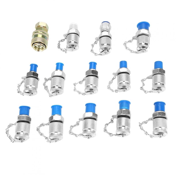 Adaptador de prueba hidráulica de 14 piezas acoplamiento de prueba hidráulica resistente a altas temperaturas de buen sellado lubricación de acero para detección de presión LHCER Otros