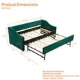 thumbnail image 2 of Twin Size Upholstered Daybed with Trundle,USB Port ,Side Pockets,Velvet Daybed with Button on Back and Piping on Waved Shape Arms for Bedroom Guest Room, 2 of 8