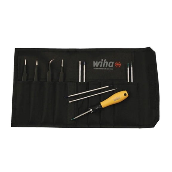12 Piece ESD Safe Drive-loc 4 and Tweezers Set - Wiha Tools 26970