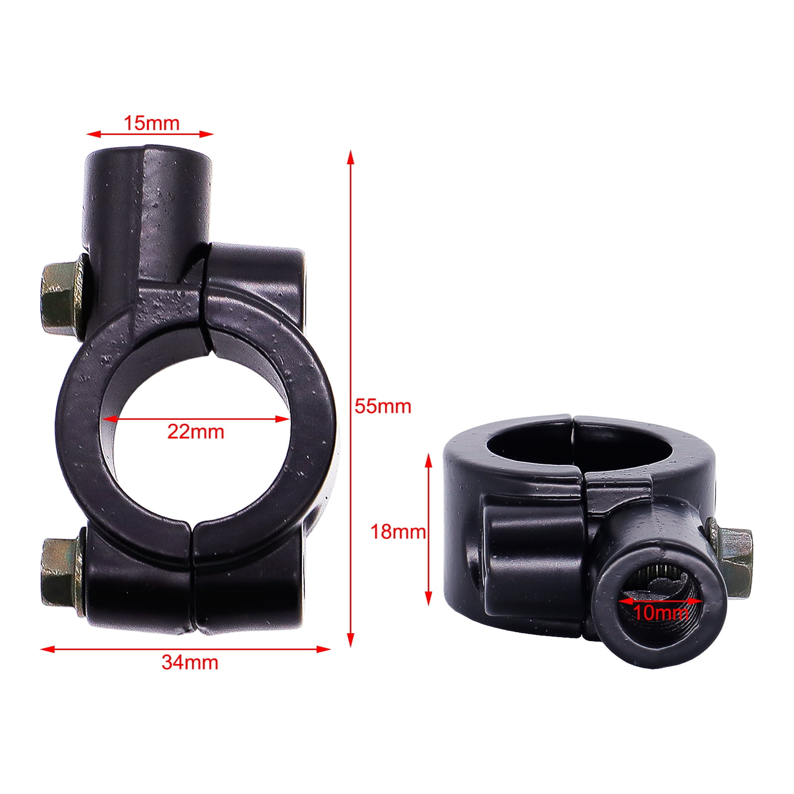 AUTOXBERT 2x Motorcycle Rear View Side Mirrors With 2x Free 7/8" Handle Bar Mount for ATV Bike