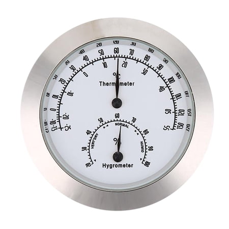 Necvior Moisture Temperature Meter,Round Guitar Thermometer Hygrometer for Violin and Guitar (Gold Silver)