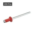 thumbnail image 3 of Uxcell 3.2mm x 7mm Aluminum Open End Flat Round Head Blind Rivets, Red 200 Pack, 3 of 5