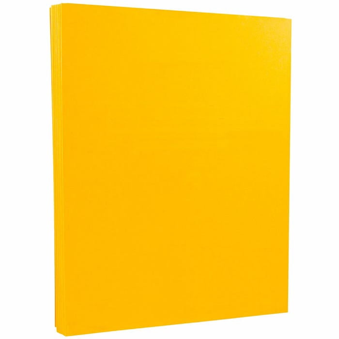 JAM Paper Vellum Bristol, 8 1/2 x 11, Goldenrod, 67lb, 2 packs of 50