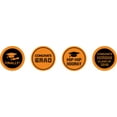 thumbnail image 2 of Darling Souvenir chocolate Graduation Party Theme Custom Stickers Pack of 190 Pcs-Black & Orange, 2 of 2
