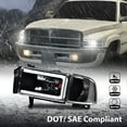 thumbnail image 2 of PIT66 1Pair Headlight LED Light Strip w/o Bulbs Clear Lens Black Housing Clear Refelector Fit for Dodge Ram 1500 1994-2001/Dodge Ram 2500 3500 1994-2002 (Not Fit Sport & Ram Van Model), 2 of 9