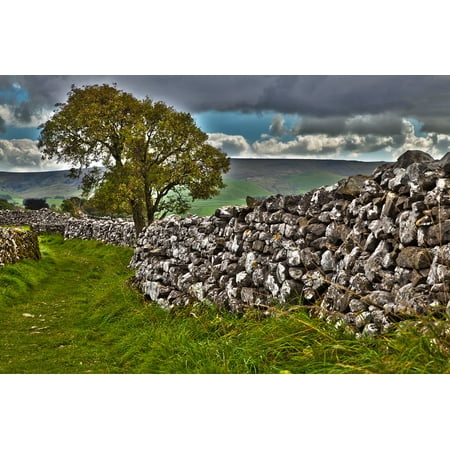 LAMINATED POSTER Fence Clouds Green Cloud Hill England Grass Poster Print 24 x