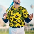 thumbnail image 6 of Balery Sunflowers In Vintage Baseball Jersey for Men Casual Button Down Shirts Short Sleeve Active Team Sports Uniform-X-Large, 6 of 9