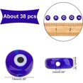 thumbnail image 3 of 41pcs 10mm Blue Flat Round Handmade Evil Eye Glass Lampwork Beads Charms Spacer Beads, 3 of 6