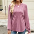 thumbnail image 3 of Womens Fall Fashion Long Sleeve Shirts Dressy Casual Pleated Basic Trendy Tops Winter Clothes 2025, 3 of 6