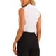 thumbnail image 3 of INSPIRAR CHIC Sin mangas con cuello, bodysuit de trabajo para mujeres, camisa leotardo de botones XL blanca, 3 of 6