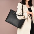 thumbnail image 5 of Hukapapa Bolso de hombro de piel sintética suave para mujer, bolso de mano de gran capacidad, color negro, 5 of 5