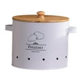 thumbnail image 2 of deevoka Kitchen Vegetable Storage Tin Metal Potato Onion Garlic Storage Bin for Home White Large, 2 of 9
