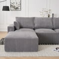 thumbnail image 4 of Miekor Furniture Boneless Sectional Cloud Couch Sofa for Living Room, 113" U-Shaped Modular Modern Lounge Sleeper Grey Couches with Chaise, No Assemble, Cordury Compression Upholstered Sofas MK4185, 4 of 12