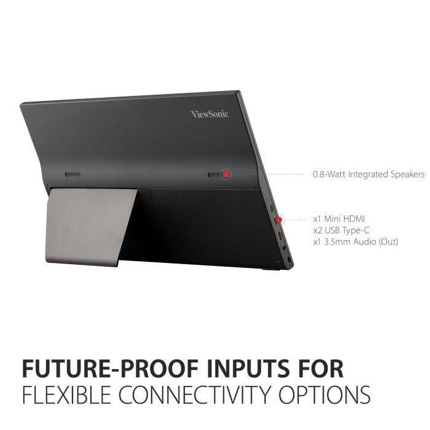 Moniteur IPS portable Viewsonic 15,6 pouces 1080p avec ergonomie mobile, USB C et HDMI pour la maison et le bureau