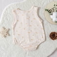 thumbnail image 2 of Gibobby Mameluco niña sin mangas con estampado floral para niños y niñas, monos para recién nacidos, ropa(Beige, 12-18 Meses), 2 of 5