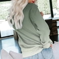 thumbnail image 4 of Green Hoodies for Womens Casual Round Neck Sweatshirt Long Sleeve Top Cute Gradient Pullover Loose Version Pullover Sweater Fall Tops for Women 2025, 4 of 5
