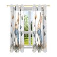 thumbnail image 7 of Yayeee Window Curtains Light Filtering 63"x42" Grommet Panel Pair Home Living Room Decor, Rabbit Butterflies, 7 of 7
