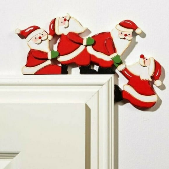 Christmas Door Frame Decoration Santa Claus Christmas Elk Wooden Home Decor Ornaments Xmas Gift New Year Decoration
