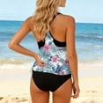 thumbnail image 5 of Jsaierl Tankini Swimsuits for Women Tummy Control Two Piece Bathing Suits Side Drawstring Swimwear with Sporty Swim Shorts, 5 of 6