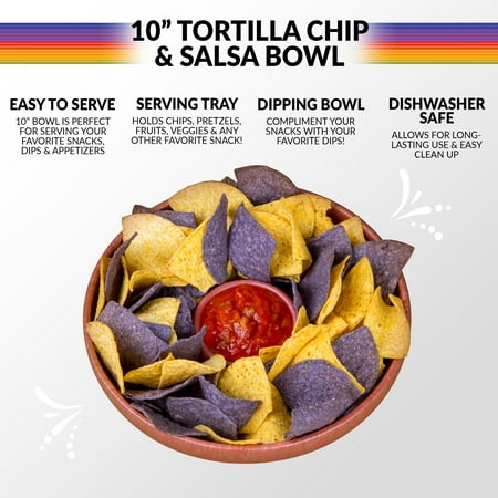 Taco Tuesday - TTTCSB10BR Tortilla Chip & Salsa Bowl - Brown