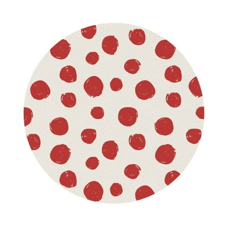 

Matuu Abstract Red Polka Dot for Cup Coasters Set of 6 Leather Coasters Desk Coasters for Office Measures 4” x 4” Round Shape