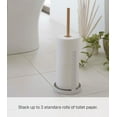 thumbnail image 3 of Yamazaki Home  Toilet Paper Stocker, Steel and Wood,  Holds 3 toilet paper rolls - White - L 5.12 x W 5.12 x H  14.76 inches, 3 of 5