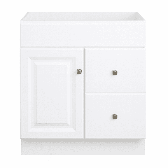 Design House 2-Drawer Solid Wood Wyndham 24" Ready to Assemble 1-Door Bath Vanity Cabinet, White