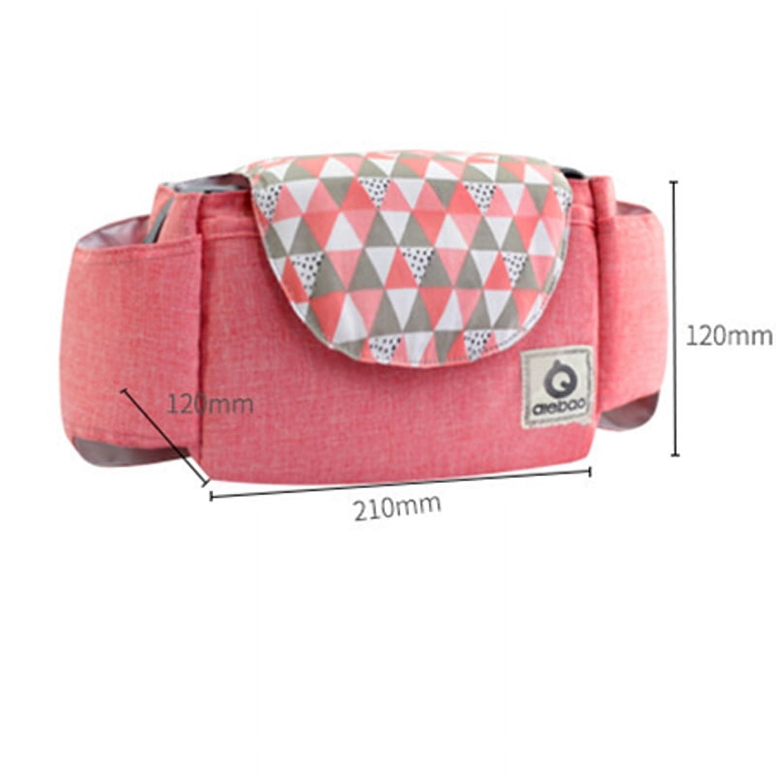 EIMELI Universal Stroller Organizer with Insulated Cup Holders by Ida Babies - Hand & Shoulder Strap – Storage for Diapers, Phone, Keys, Toys. Fit All Strollers. Perfect for Baby Gifts (Pink)