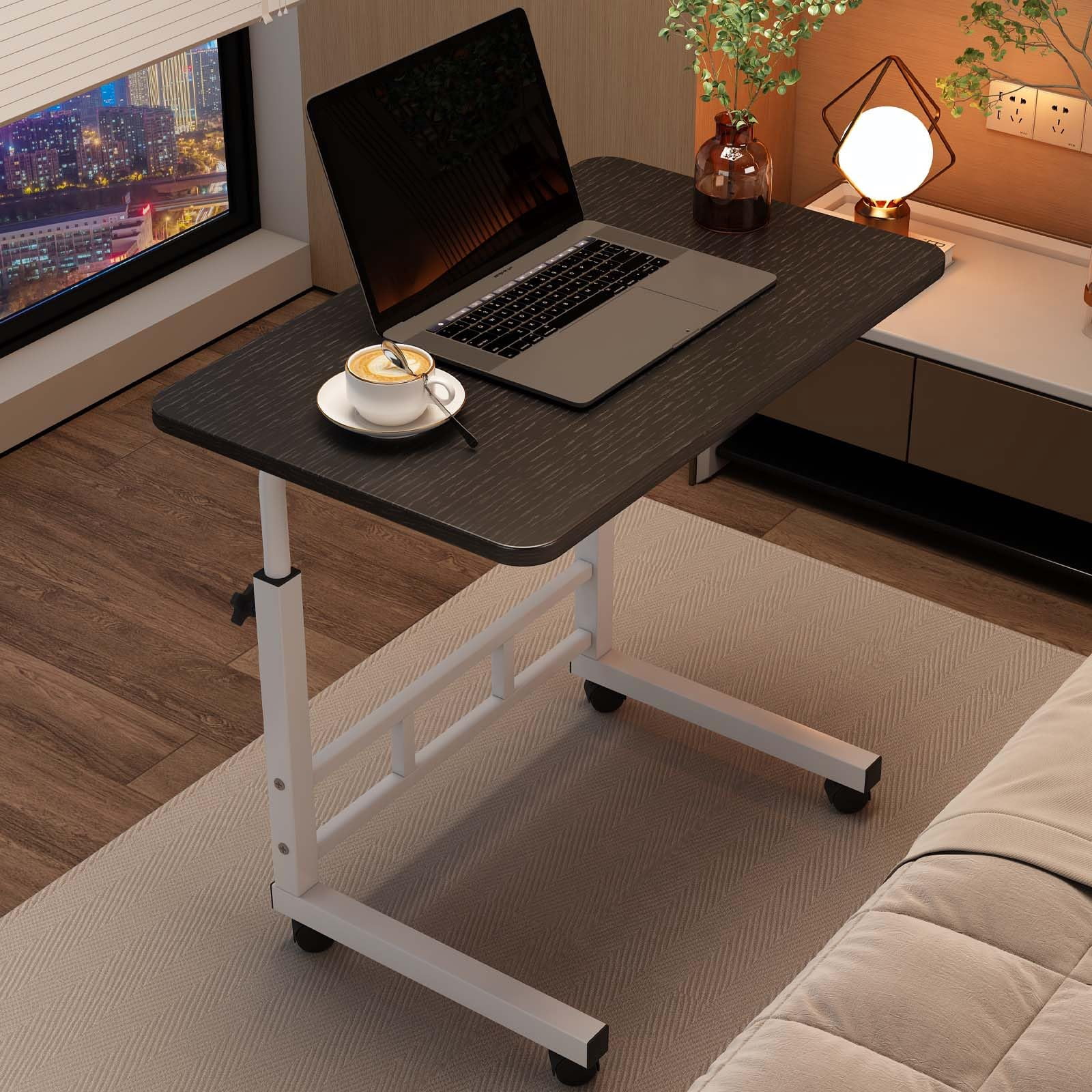 Garderth Standing Desk With Wheels,Stand up Desk Adjustable Height,Small Rolling Computer Desk,Portable Laptop Table For Home Office Study Bedroom