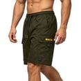 thumbnail image 3 of Mens Hiking 7" Cargo Pants Multi-Pockets Elastic Drawstring Waist Outdoor Climbing Shorts Fathers Gifts, 3 of 4