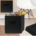 thumbnail image 5 of Pomatree 13x13x13 Inch Storage Cubes - 4 Pack - Large and Sturdy Fabric Storage Bins (Black), 5 of 7