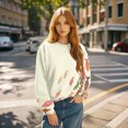 thumbnail image 5 of MVRLSH Essentials Hoodies for Women Graphic Print Crewneck Long Sleeve Casual Fashion Oversized Spring Fall Layering Daily Outfit Match Sweatshirt Green - XL, 5 of 7