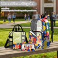 thumbnail image 2 of DISNIMO Clear Backpack, Color Block Printed 17 Inch Large Backpack with Lunch Box and Pencil Case, Heavy Duty PVC Transparent Bookbag for Elementary Kindergarten Student, 2 of 5