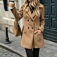 thumbnail image 6 of Arxian Women's Classic Wool Peacoat Double Breasted Casual Hooded Long Sleeved Button Down Jacket With Lining and Pockets Pea Coat With Shoulder Pads, 6 of 9