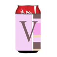 thumbnail image 1 of Letter V Initial Monogram - Pink Stripes Can or Bottle  Hugger, 1 of 1