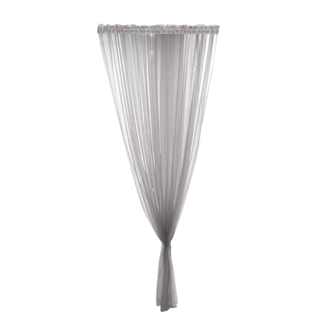 QIDESHIP Stores Trinitrons Colorés, Style à Tringle à Panneau Unique, 200X100Cm Hauteur X Largeur, Gris Argenté, Rideaux en Polyester Polyester, 1X un Rideau, Rideau Transparent à Feuilles Tulle Voile de Fenêtre Drapé