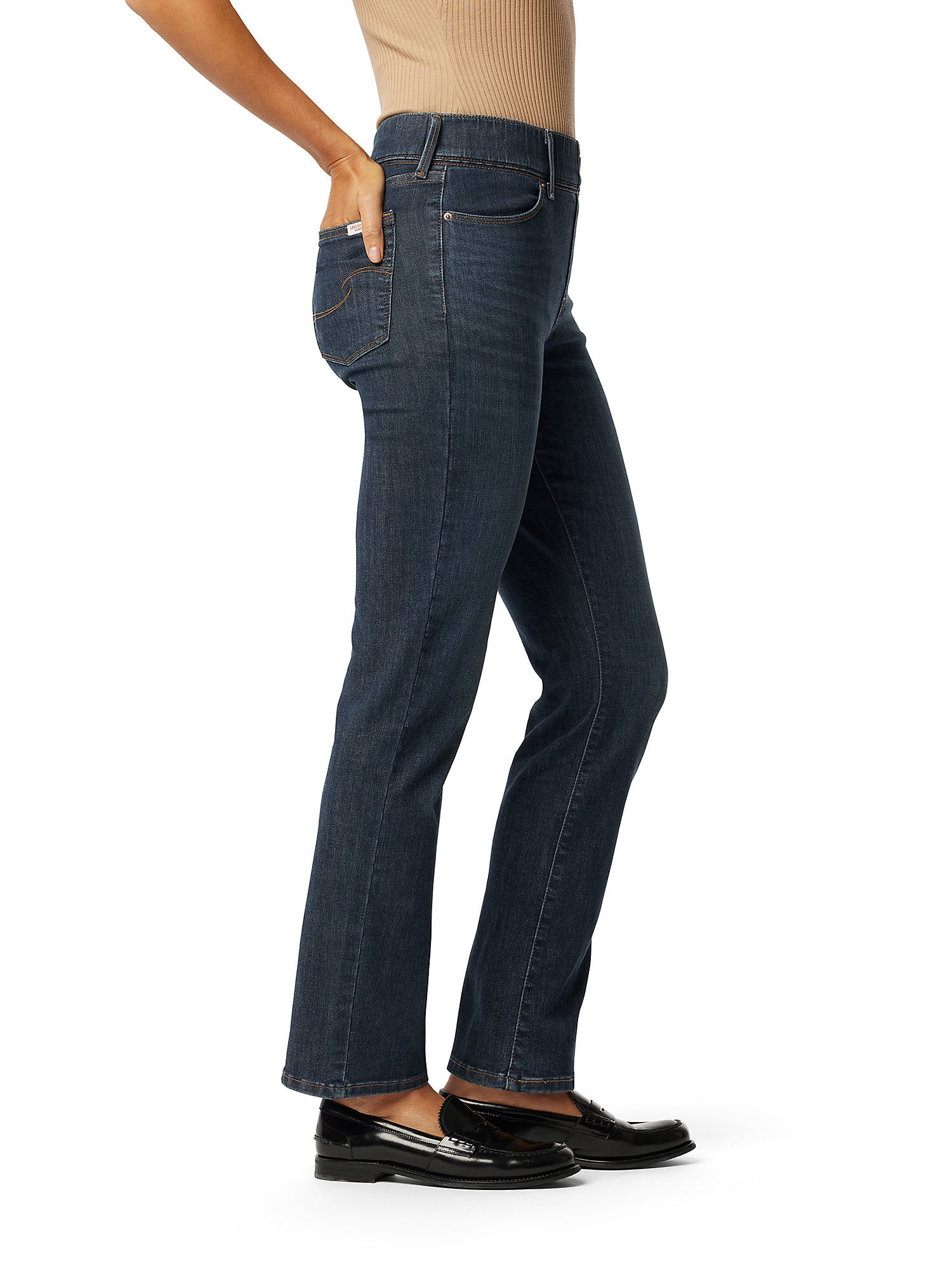 Levi Strauss Signature Women's and Women's Plus Shaping Perfect Pull On Straight Jeans