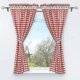 thumbnail image 1 of 80*120cm Juego de 2 cortinas opacas perforadas con 2 adornos de ventana a cuadros para interior de dormitorio, rojo, alto/ancho, 120/80cm, 1 of 4