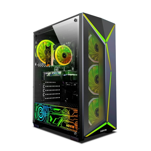 AQVIN-AQ80 Gaming Desktop Computer Tower PC, GeForce RTX 5060 8GB GDDR6, Intel Core i7 processor, 32GB RAM, 2TB SSD, Windows 11 Pro, Gaming Keyboard & Mouse