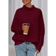 thumbnail image 2 of Suéter PRETTYGARDEN Cuello Alto Manga Murciélago Vino Tinto XL, 2 of 8