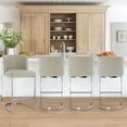 thumbnail image 2 of Foreate 26" Counter Height Bar Stools Set of 4 Modern Counter Stools with Back and C-Shaped Metal Frame, Upholstered Faux Leather Bar Chairs Island Stools for Kitchen Counter, Home Bar, Pub, Beige, 2 of 8