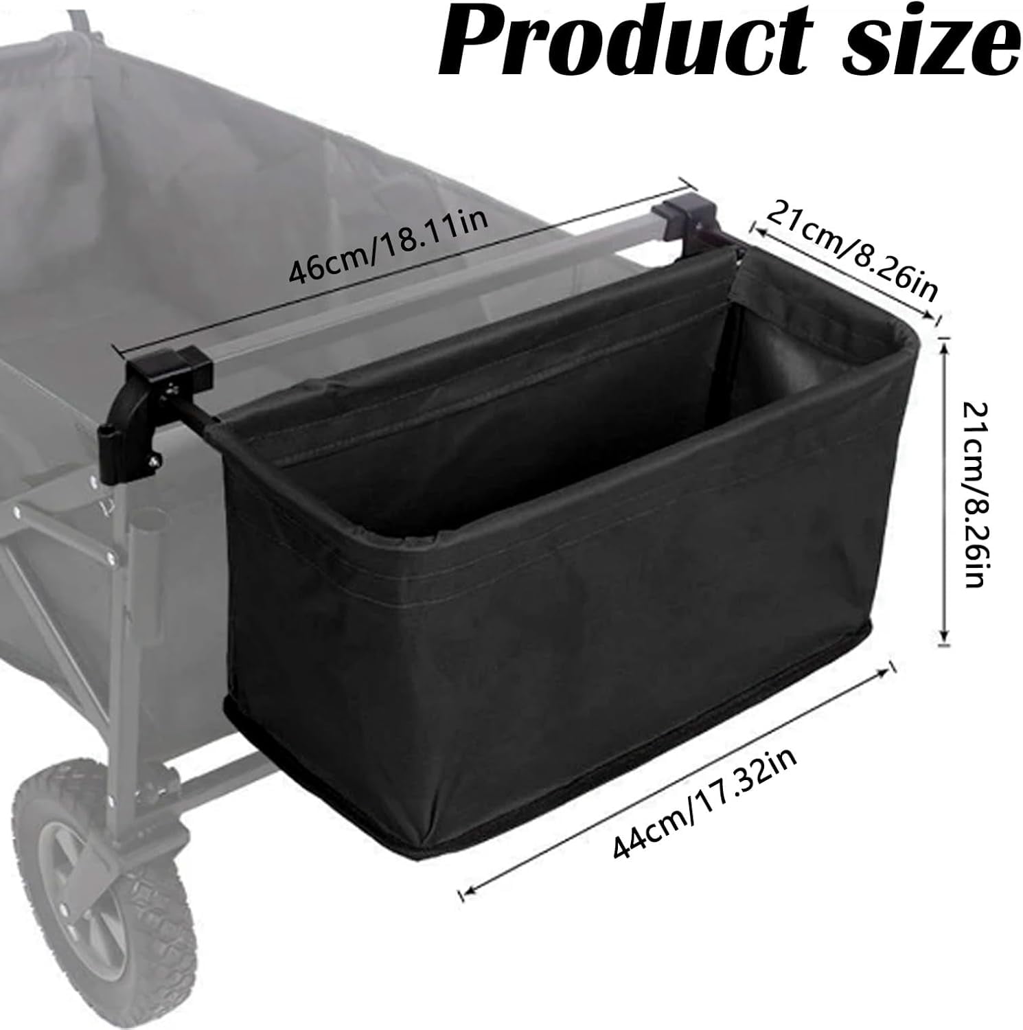 Handcart Rear Bag, Storage Bag for Beach Trolley, Foldable for Universal Wagon Basket, Trolley Accessories Removable
